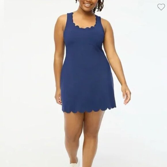J. Crew Scalloped active dress in Navy NWOT - Picture 5 of 11